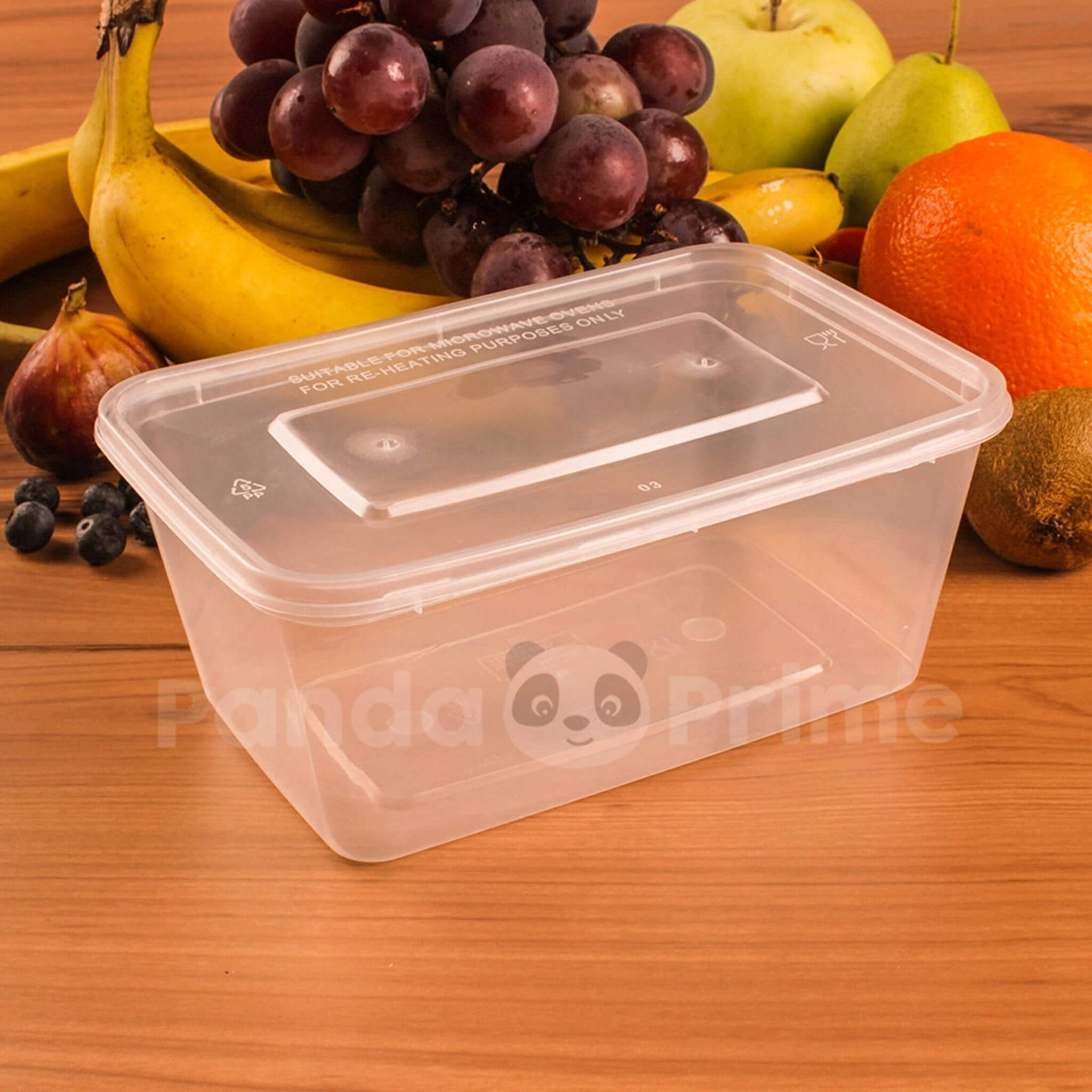 Microwaveable plastic food container (750 ML Rectangle) 10 pieces